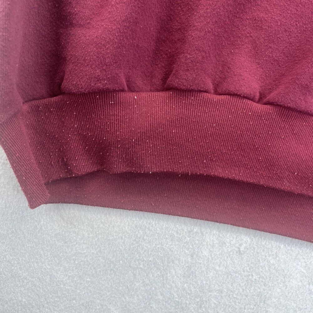 Jerzees Maroon L Collared Patchwork Sweatshirt Co… - image 4
